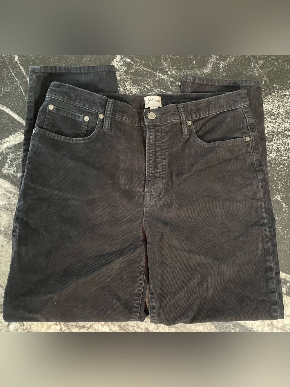 J. Crew Men's Black Corduroy Straight-Leg Pants
